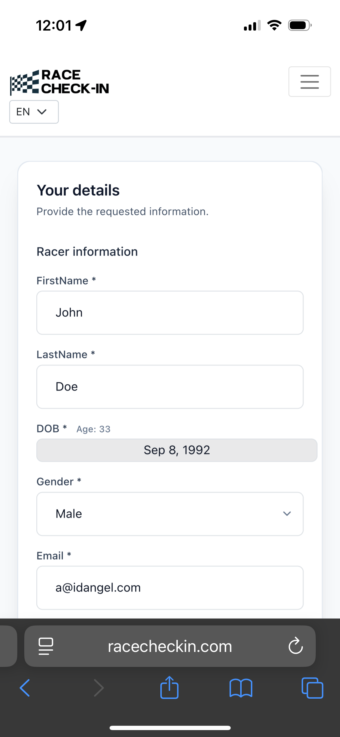 Step 3 — Your details