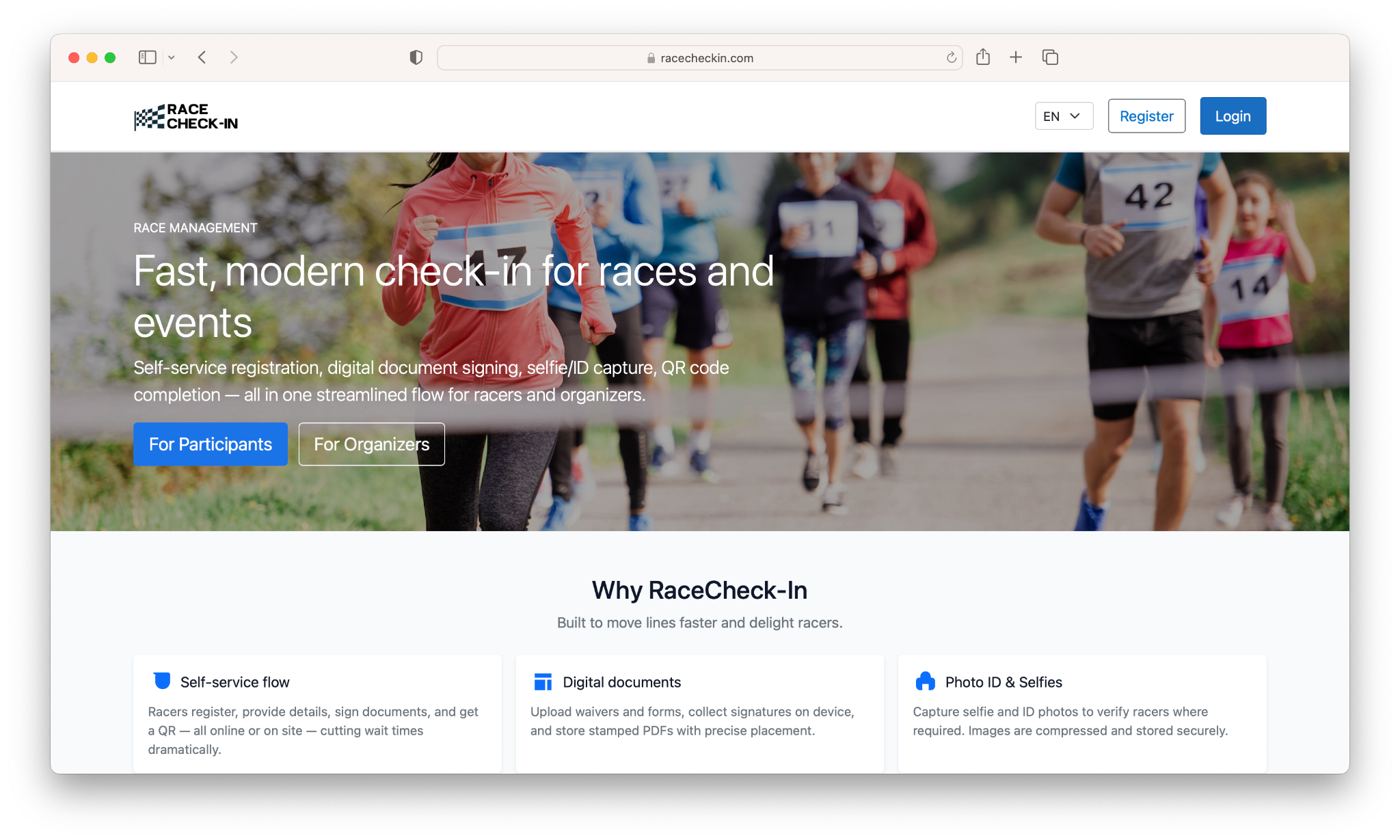Public landing page